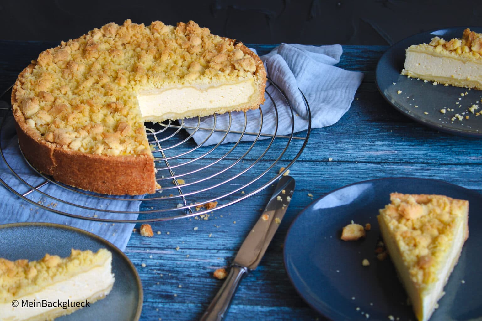 Rezept für saftiger Käsekuchen mit Streusel - Mein Backglück