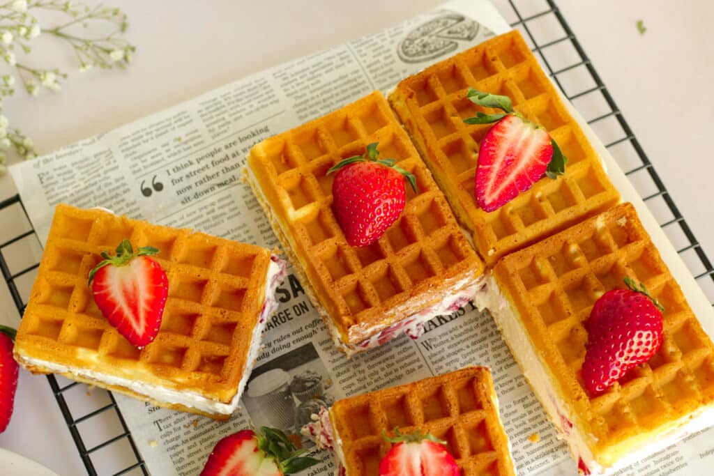 Erdbeer Waffelkuchen ohne Backen