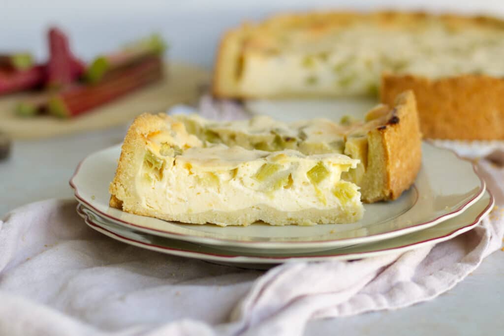 Käsekuchen mit Rhabarber