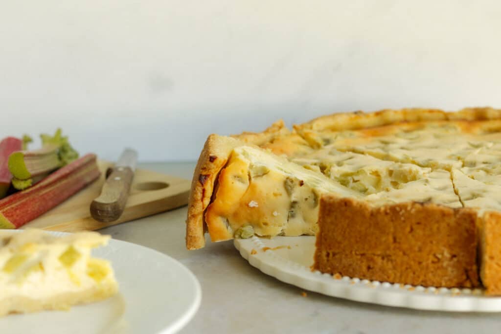 einfacher Käsekuchen mit Rhabarber 5 Rhabarber Käsekuchen mit Vanillepudding