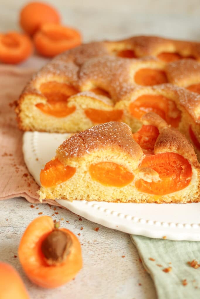 Aprikosenkuchen mit frischen Aprikosen